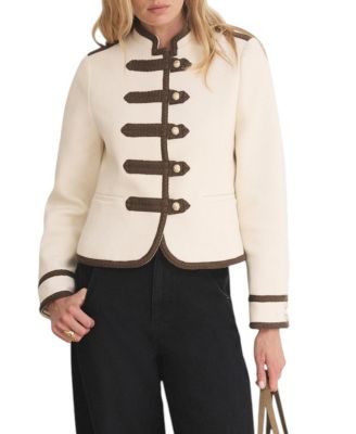  Women's Contrast Military Jacket