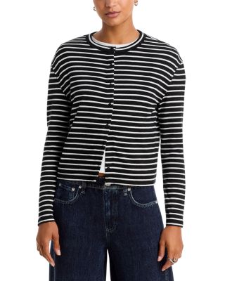 rag & bone The Knit Stripe Boxy Cardigan Sweater