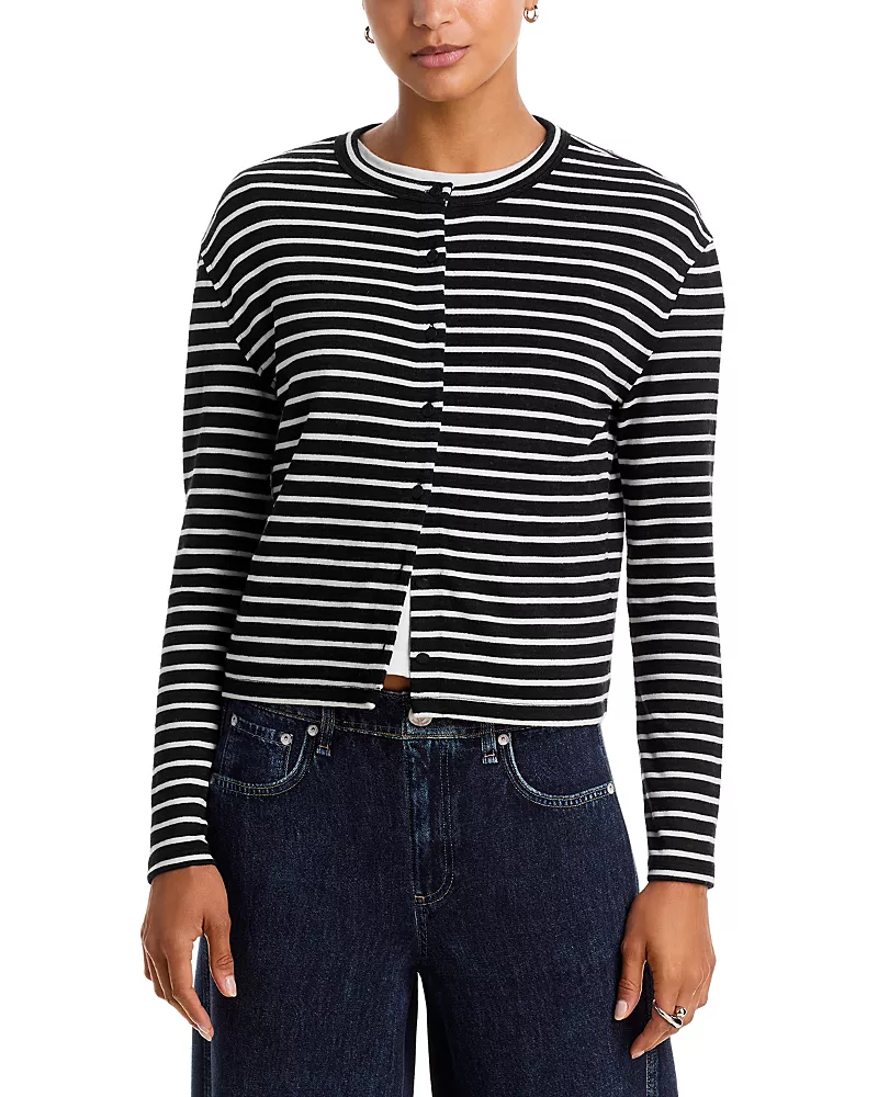 rag & bone The Knit Stripe Boxy Cardigan Sweater