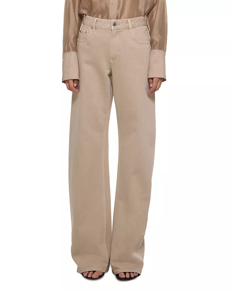 Helmut Lang High Rise Relaxed Bootcut Jeans in Sand