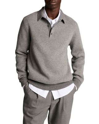 Vince Herringbone Wool & Cashmere Sweater