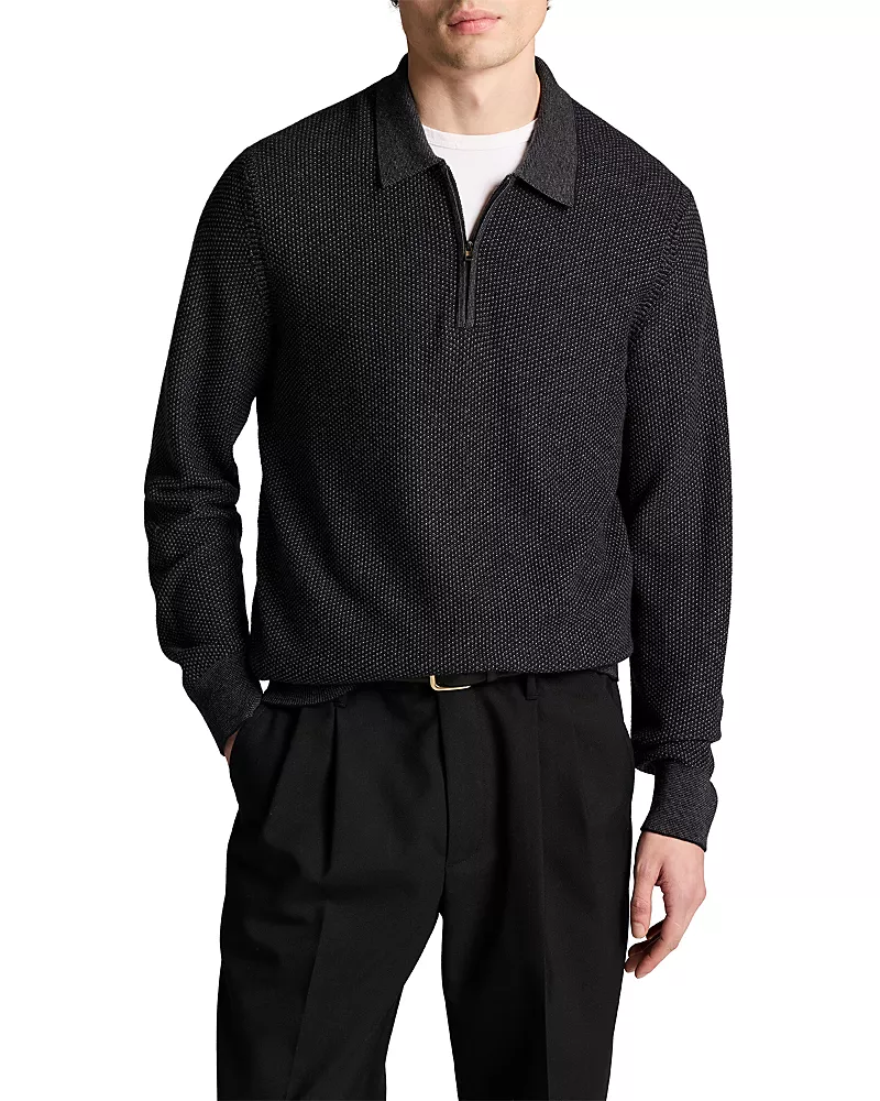 Vince Geo Jacquard Quarter Zip Sweater