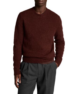 Mottled Marl Merino Wool & Alpaca Blend Crewneck Sweater