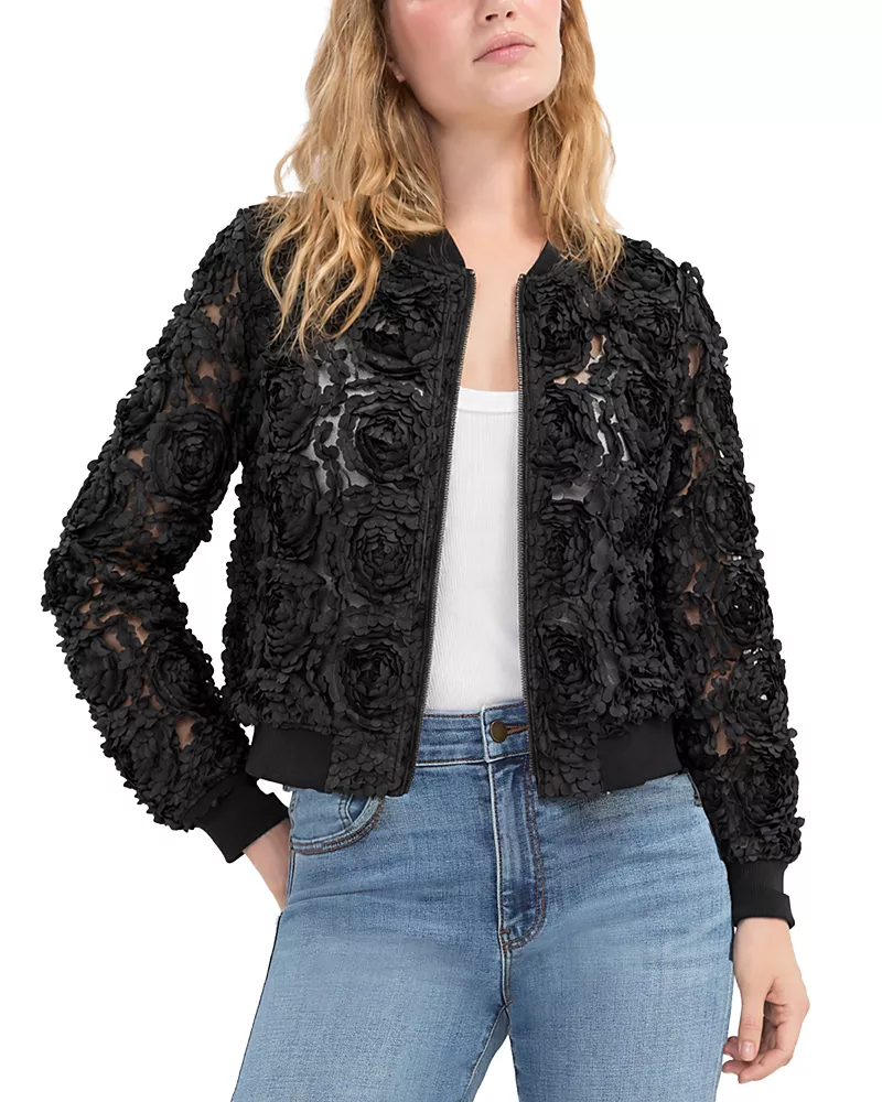 Liverpool Los Angeles Floral Trim Full Zip Jacket