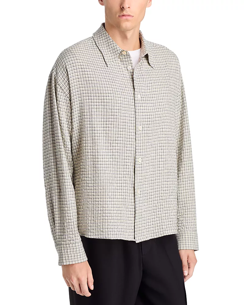 Studio Nicholson Plaid Oversized Button Down Shirt