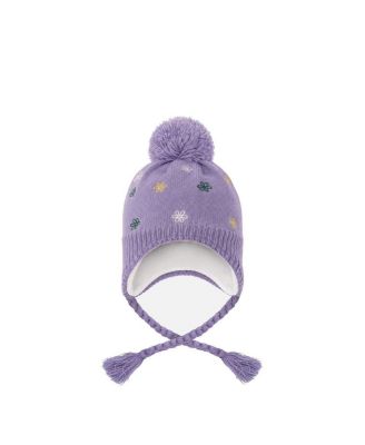  Girls' Winter Peruvian Embroidered Fleece-Lined Pompom Knit Hat - Little Kid, Big Kid