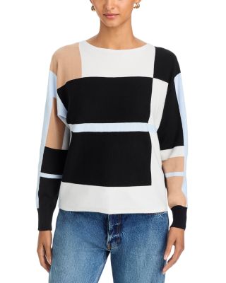Colorblock Boat Neck Sweater