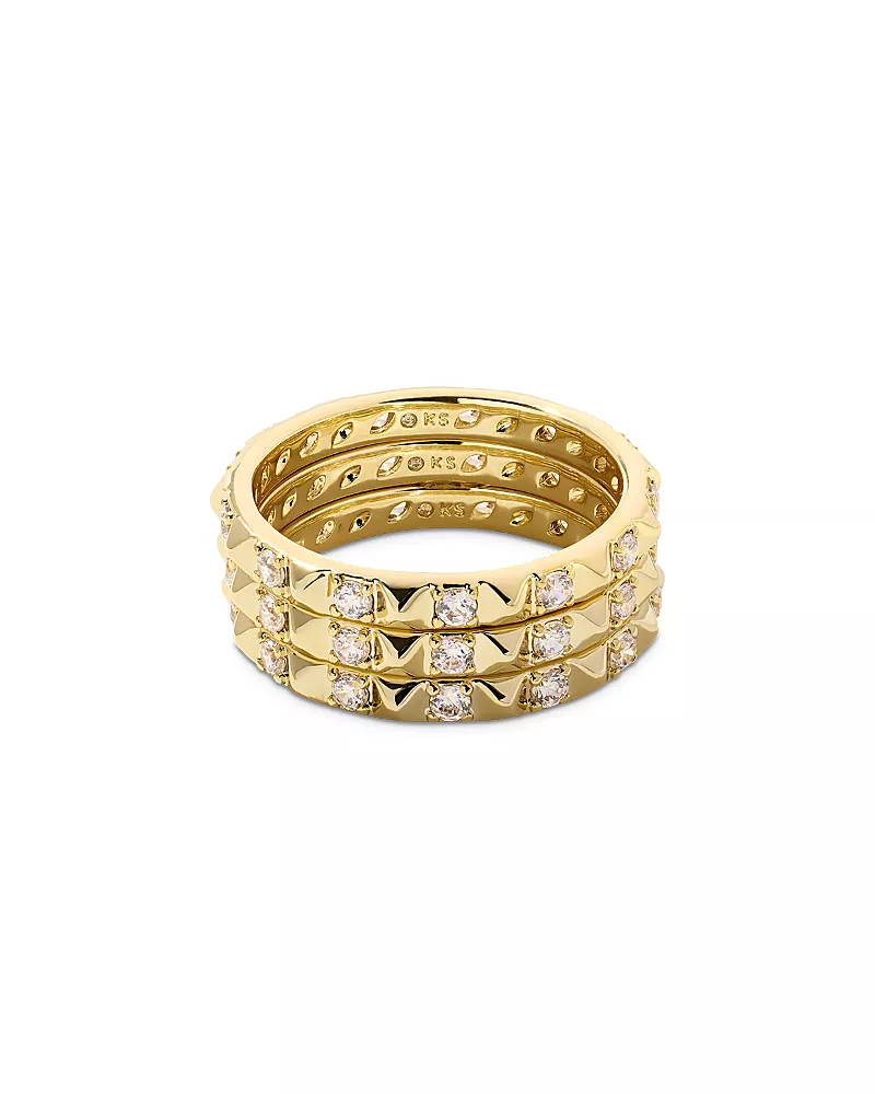 Kendra Scott Fate Crystal & Spike Stack Rings, Set of 3