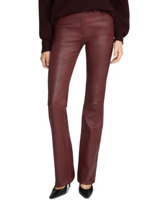 The Leather Reboot High Rise Bootcut Jeans in Currant