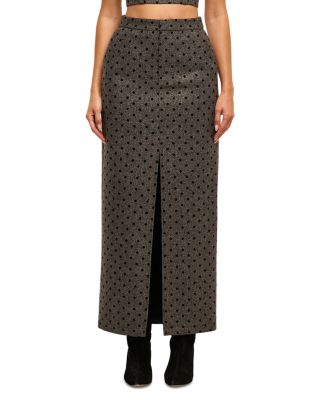 Maceline Polka Dot High Waisted Maxi Skirt
