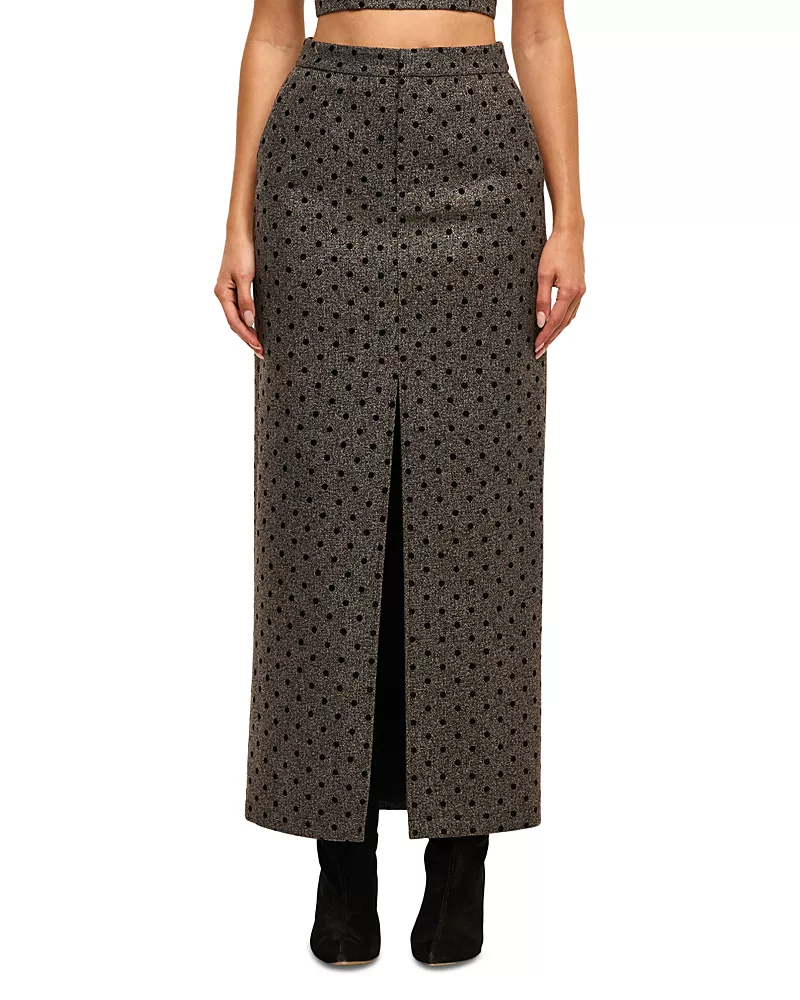 L'Agence Maceline Polka Dot High Waisted Maxi Skirt