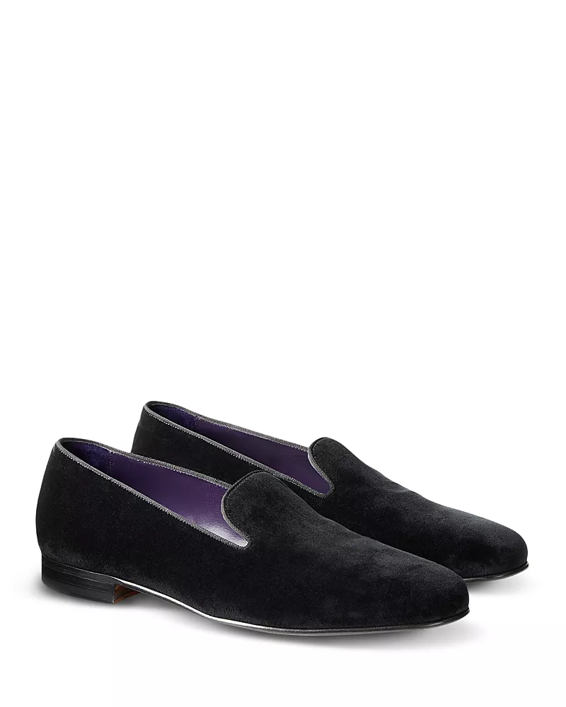 Ralph Lauren Purple Label Men's Alonzo Velvet Slippers