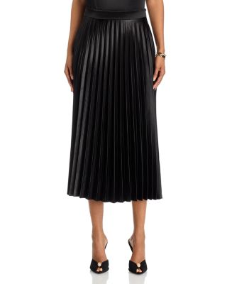 Pleated Satin Skirt