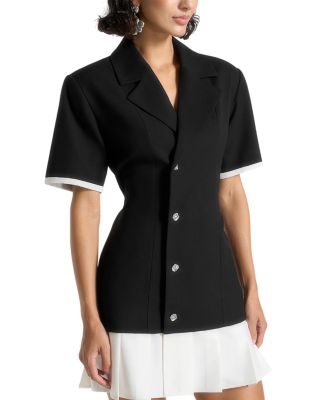Baya Tailored Cinch Waist Pleated Blazer Dress