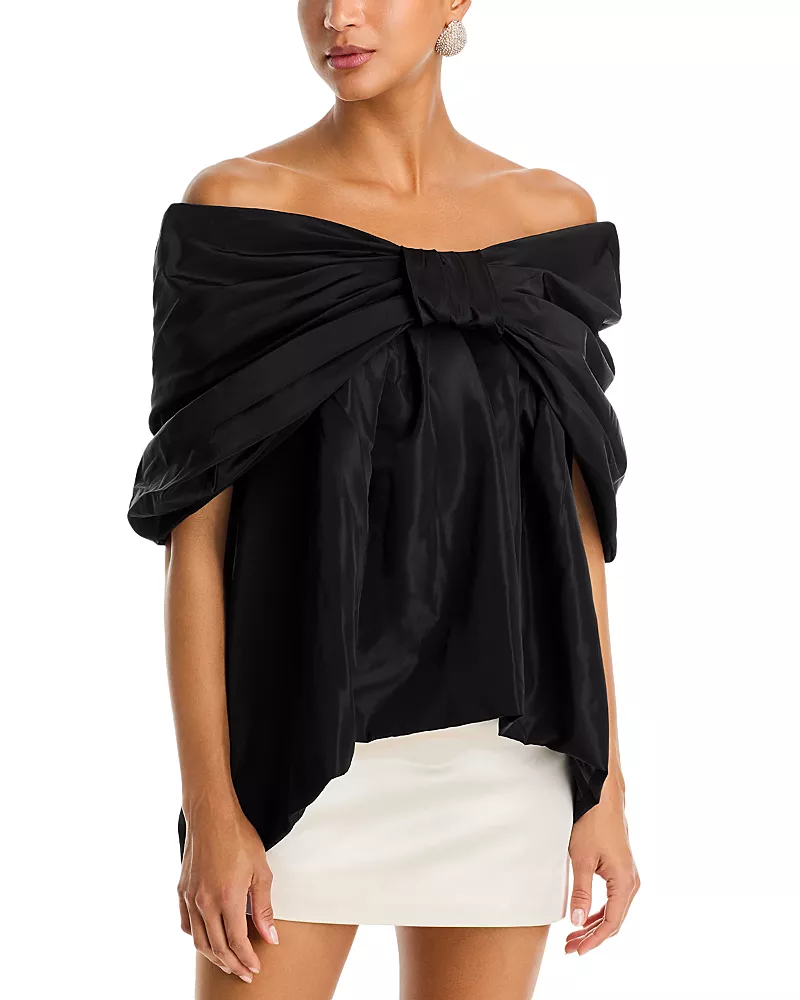 Simone Rocha Gathered Bow Off-the-Shoulder Top