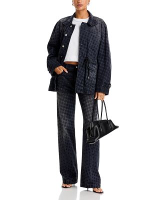 Halftone Wiggle Dot Denim Chore Jacket & Straight Leg Jeans