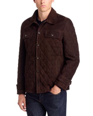 Quilted Suede Regular Fit Shirt Jacket