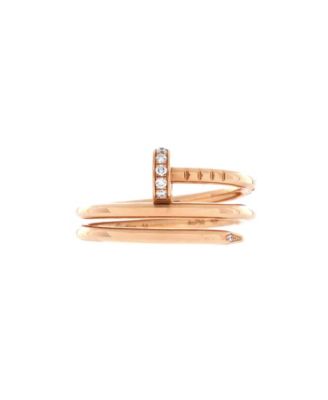  Small Juste un Clou Double Ring 18K Rose Gold and Diamonds