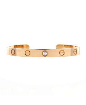  Love 1 Diamond Cuff Bracelet 18K Gold with Diamond
