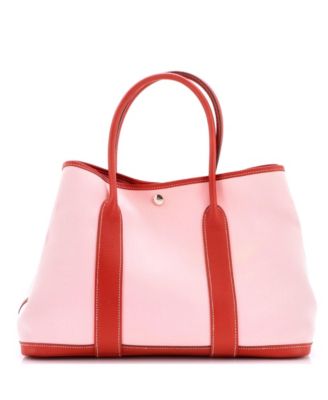 36 Garden Party Tote Toile and Leather