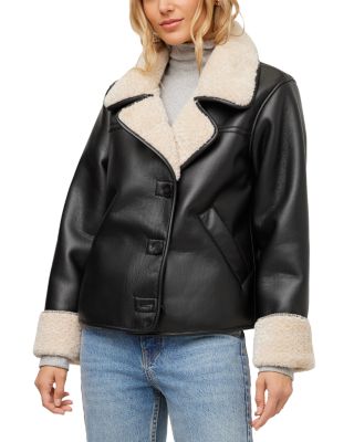 Tara Faux Leather & Faux Shearling Jacket