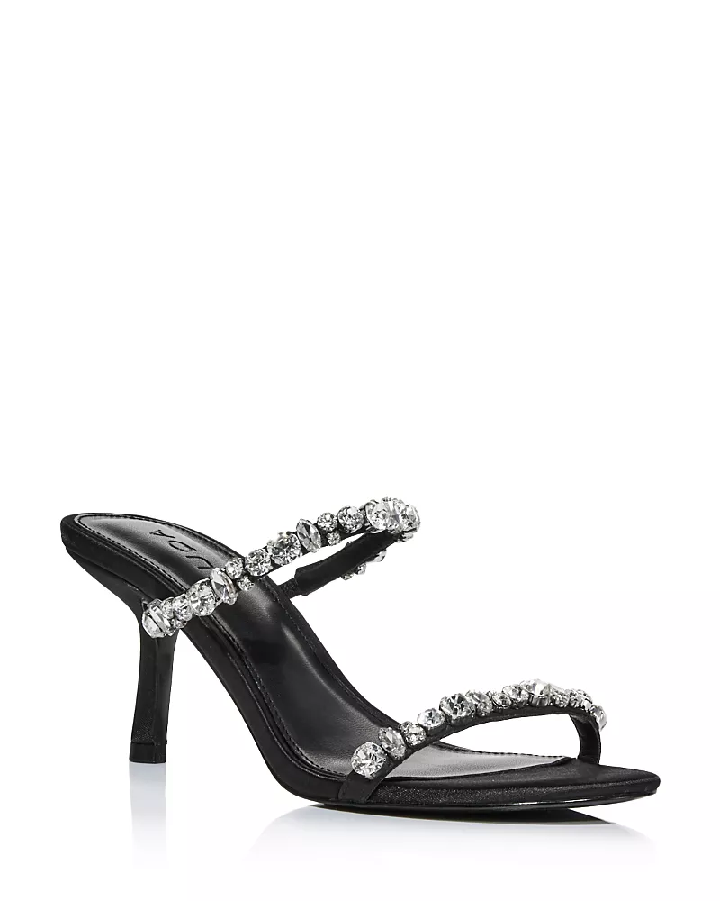 Aqua Women's Elie Embellished Satin Sandals - Exclusive