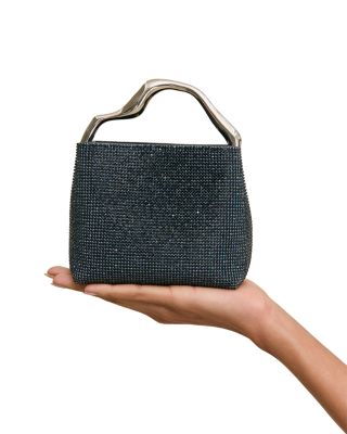Solene Mini Satin Rhinestone Top Handle Bag