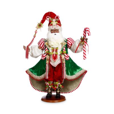 African American Candy Cane & Cookie Santa Figurine
