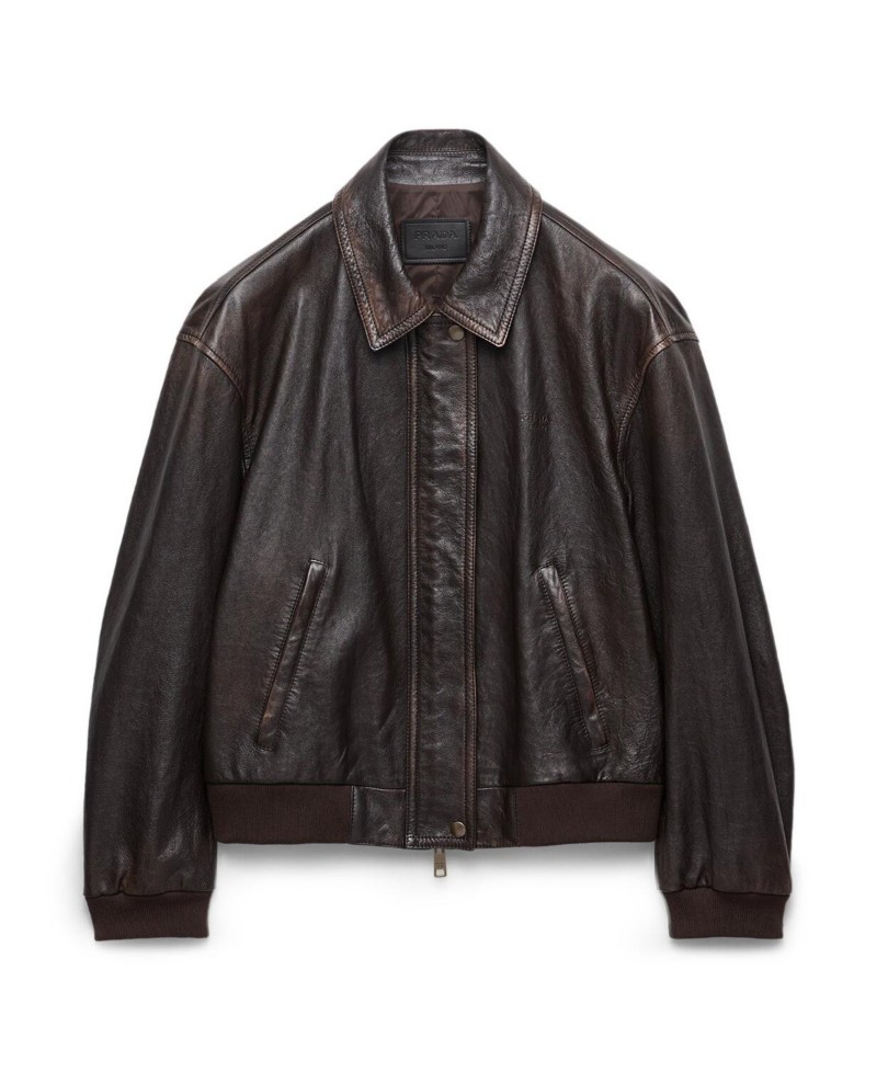 NEW! Prada Nappa Leather Jacket by Bloomingdale's