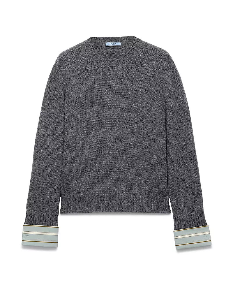 Prada Wool and Cashmere Crew Neck Sweater