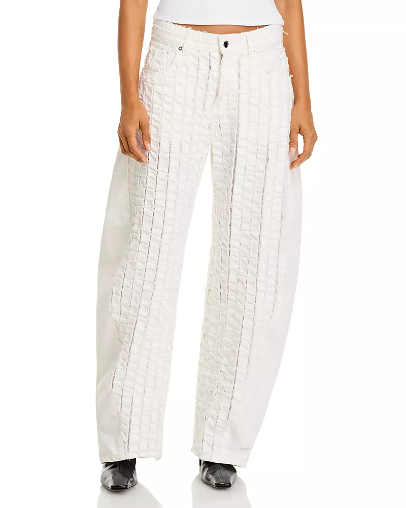Haikure Clyde Double Bull Stripe High Rise Jeans in Off White