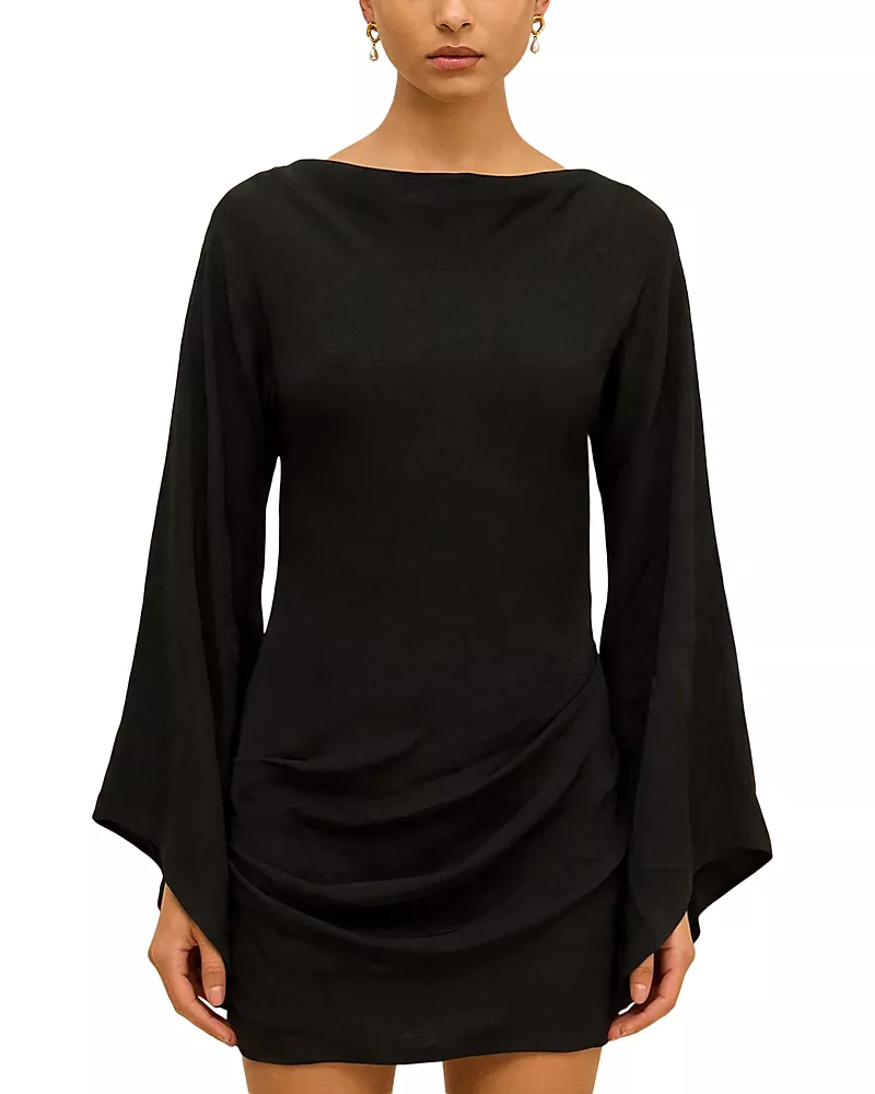 Cult Gaia Solarin Silk Crepe Mini Dress
