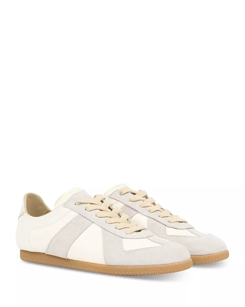 Maison Margiela Women's Suede Overlay Low Top Sneakers