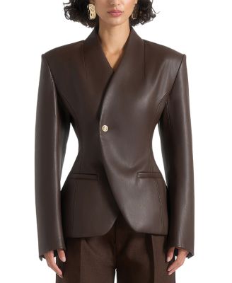 Ina Leather Cinched Waist Kimono Blazer
