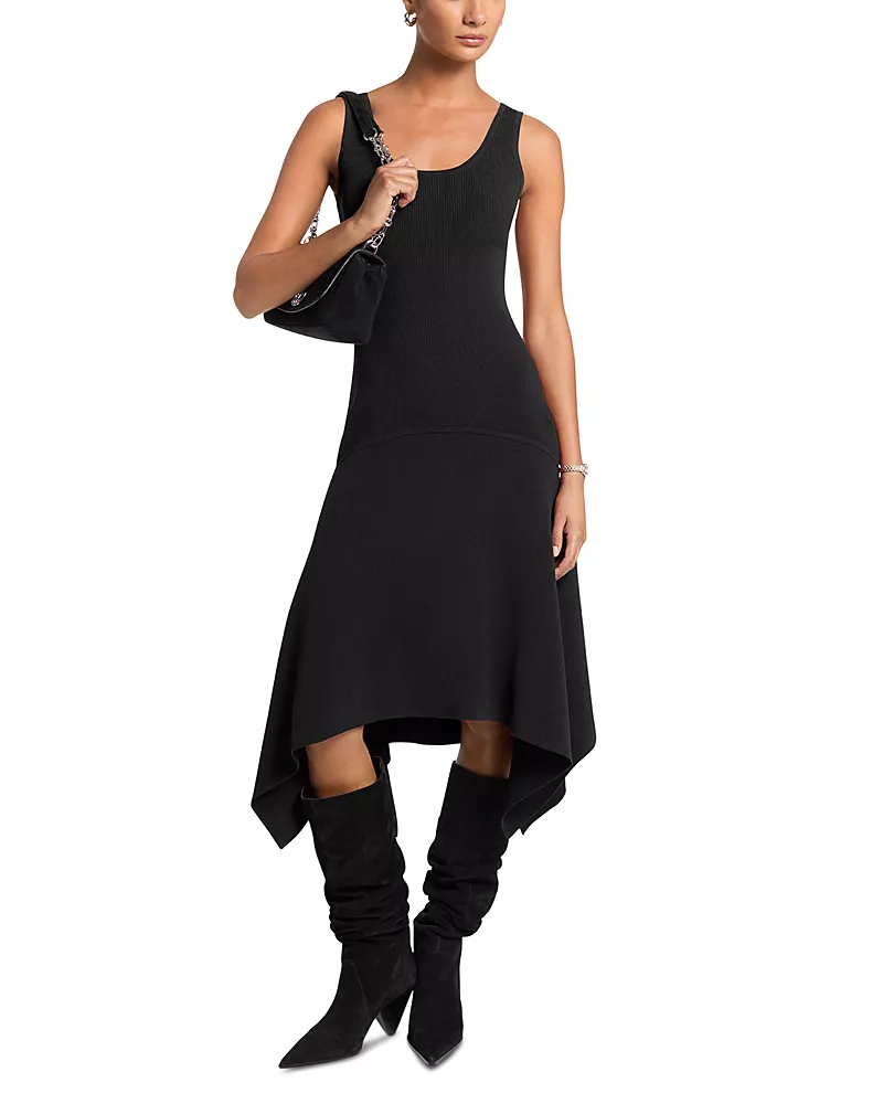 Michael Kors Viscose Handkerchief Midi Dress