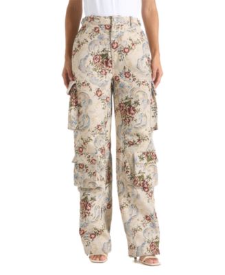 Emilie High Waisted Tapestry Cargo Pants