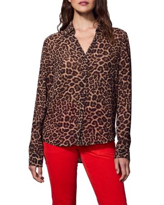 Animal Print Front Row Scarf Blouse