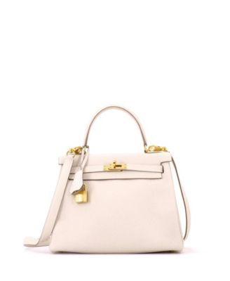 Kelly 25 Handbag Light Togo with Gold Hardware