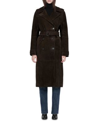 Allsaints Oaker Suede Belted Trench Coat