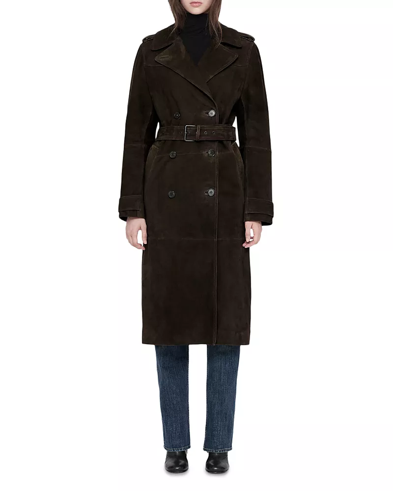 Allsaints Oaker Suede Belted Trench Coat