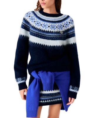 Brushed Wool Jacquard Fair Isle Sweater