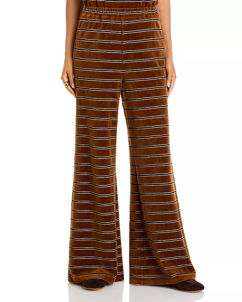 Veronica Beard Tobias Cotton Blend Plush Flare Pants