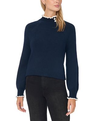 Ruffle Mock Neck Sweater