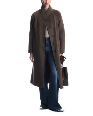 Belted High Neck Coat