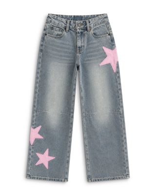 Girls' Philly Star Appliqu&eacute; Wide Leg Jeans - Big Kid