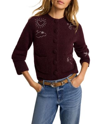 Women's Embroidered Motif Knit Cardigan