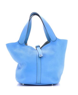 Pre-Owned HERMES Gm Bicolor Picotin Lock Bag Clemence with Swift