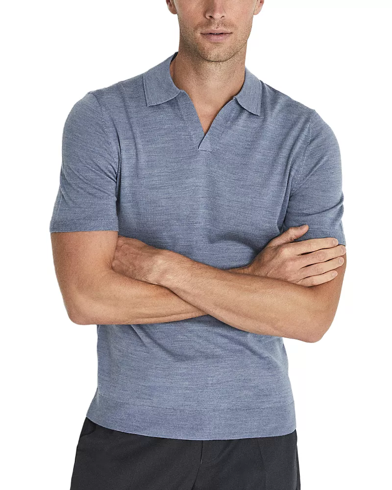 Reiss Duchie Wool Open Collar Polo Shirt