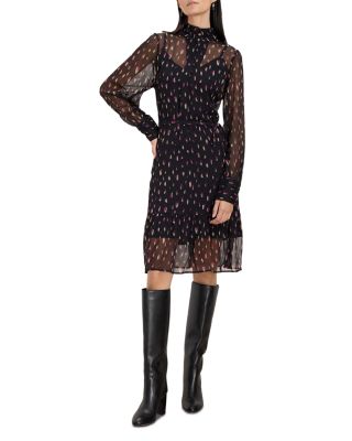 Nic+Zoe Petal Pusher Sheer Floral Chiffon Dress