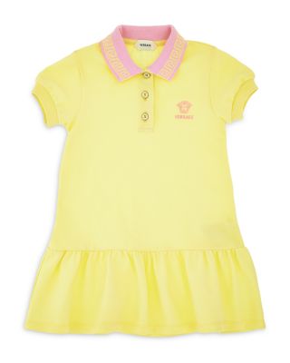 Girls' Medusa Embroidery Cotton Pique Collared Dress – Baby, Little Kid